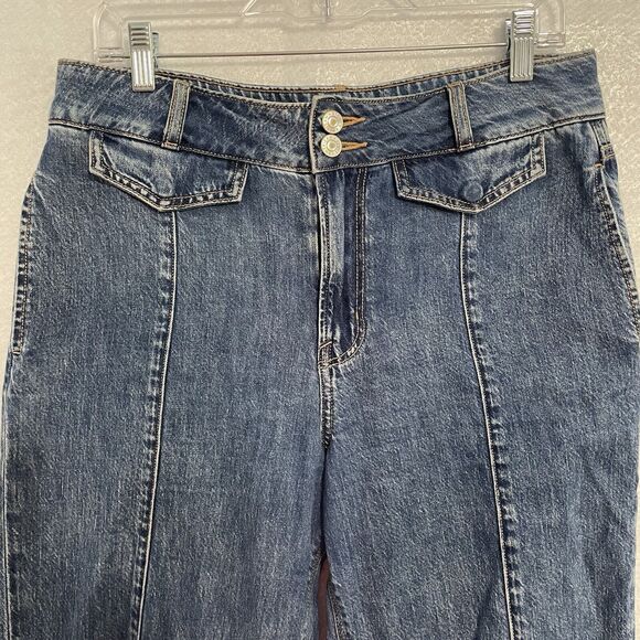American Eagle Jeans Size 8 Blue Medium Wash Denim RELAXED MOM Soft Lightweight - Picture 3 of 12